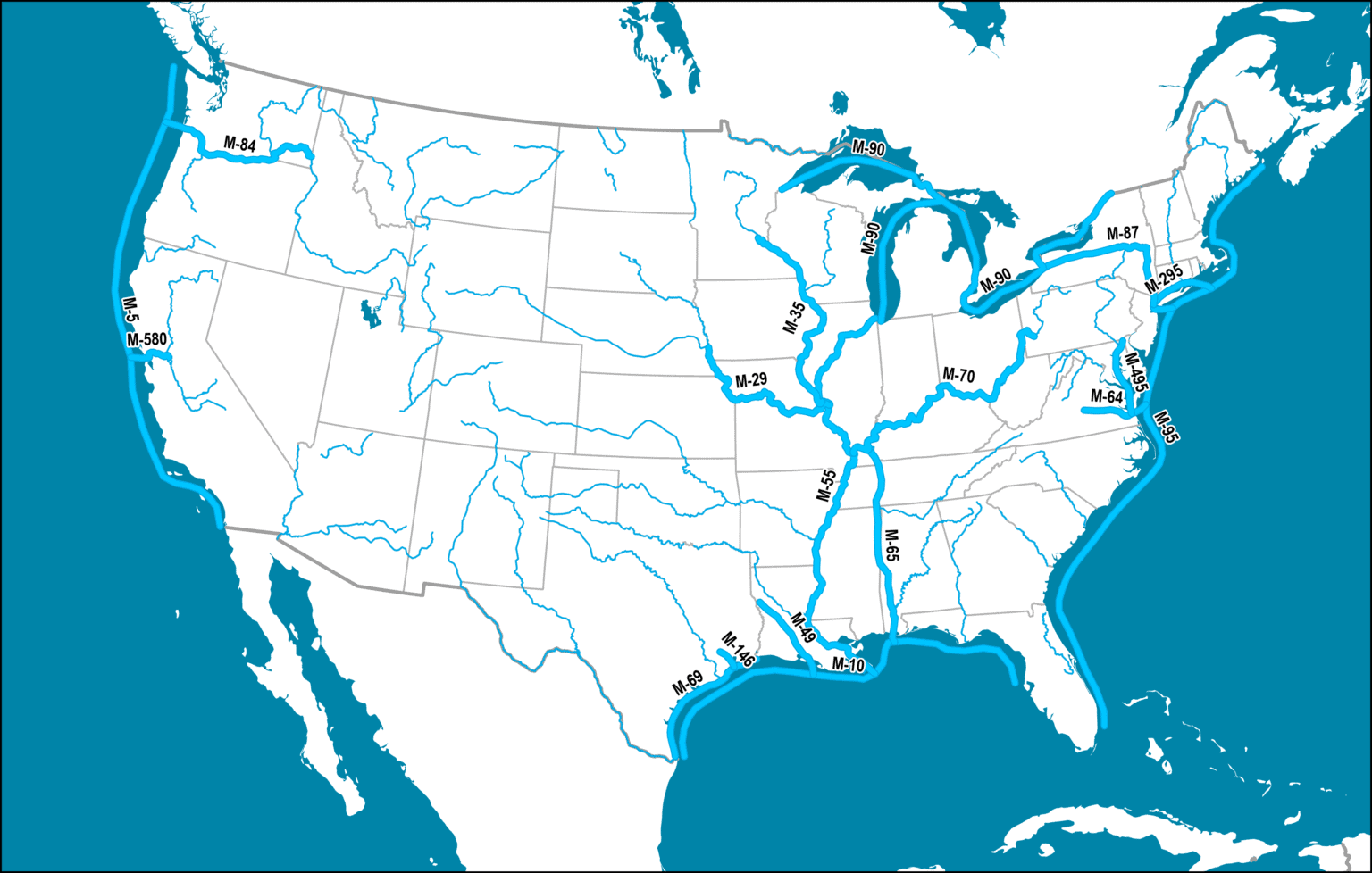 Designated US Marine Highways | Port Economics, Management and Policy